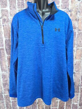 Under Armour Mens ColdGear 1/4 Zip Jacket XXL Blue Loose Fit Lightweight Warm